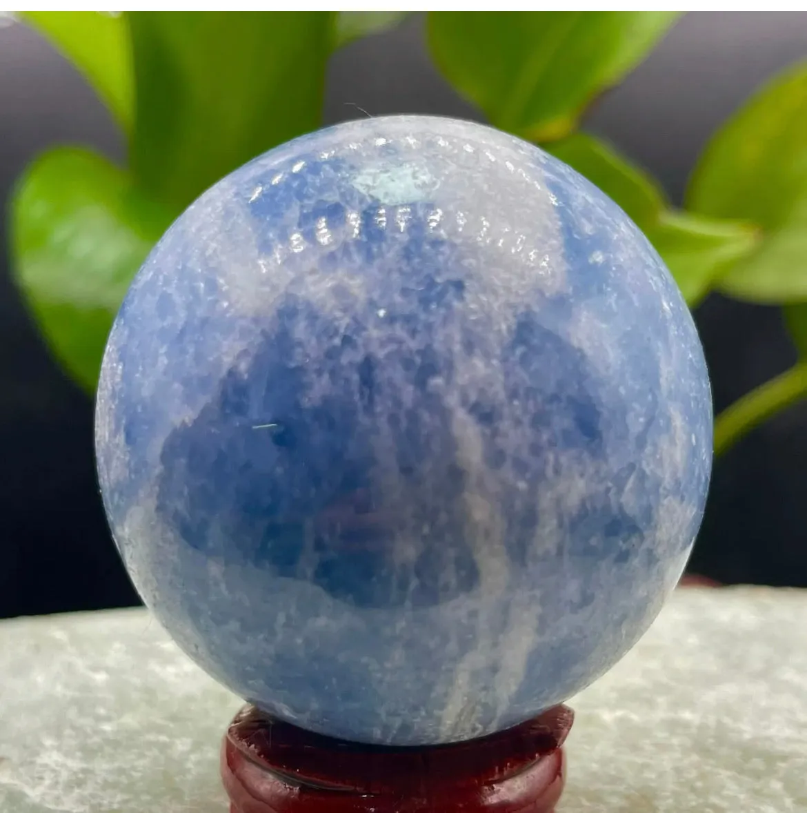 Natural Blue Celestite gemstone Reiki healing Sphere