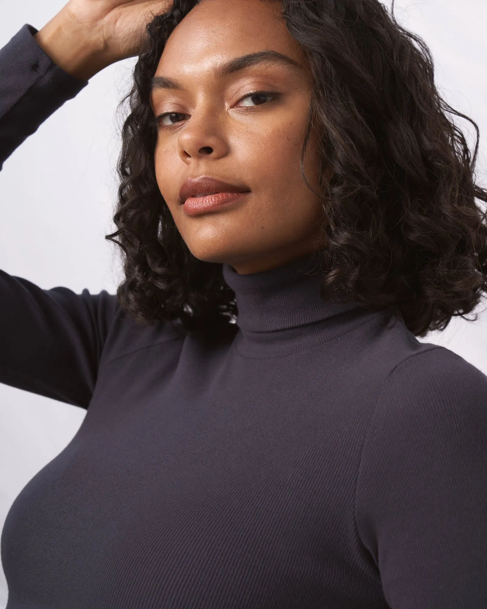 Organic Ribbed Turtleneck