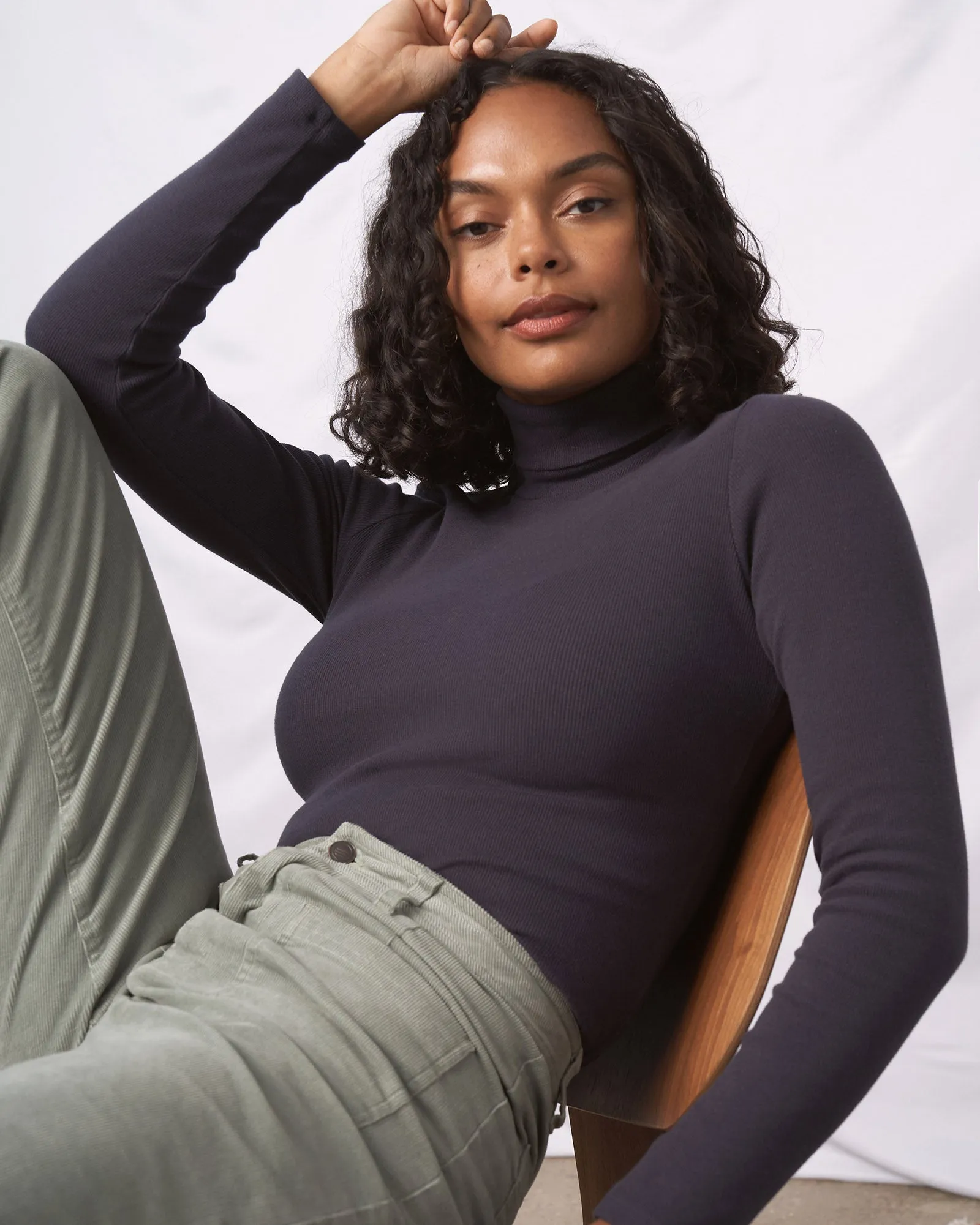 Organic Ribbed Turtleneck