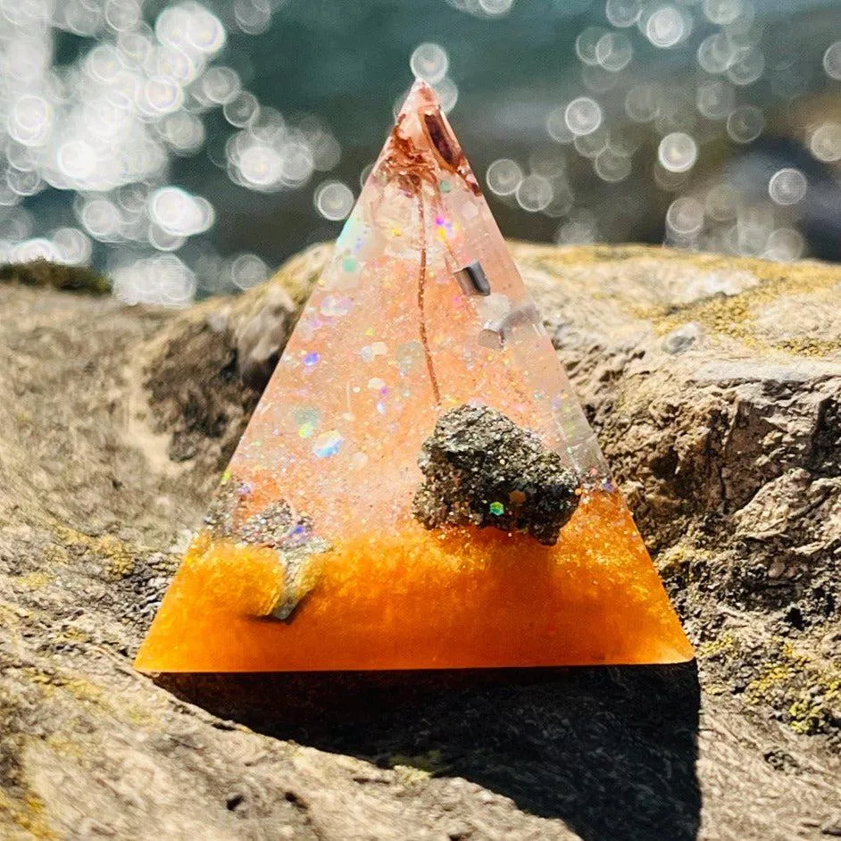 Orgonite Pyramids (Medium) ~Hand crafted Pyramid and loaded with metals and crystals~ Great for EMF protection and gifting