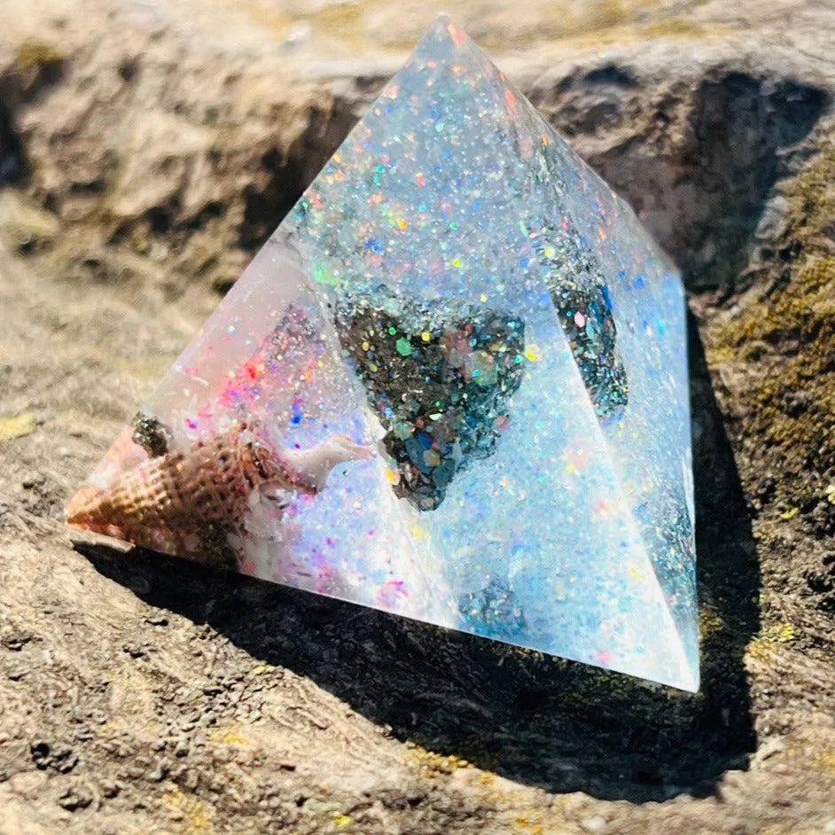 Orgonite Pyramids (Medium) ~Hand crafted Pyramid and loaded with metals and crystals~ Great for EMF protection and gifting