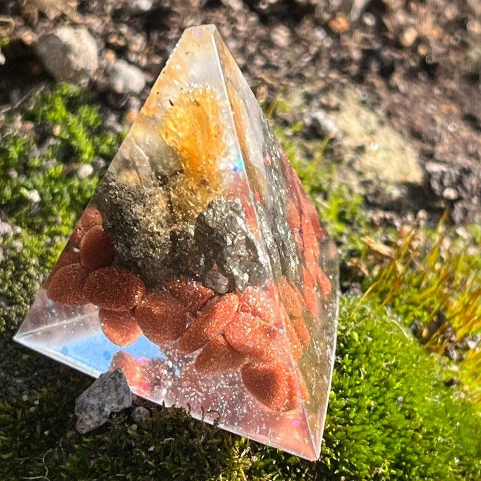 Orgonite Pyramids (Medium) ~Hand crafted Pyramid and loaded with metals and crystals~ Great for EMF protection and gifting