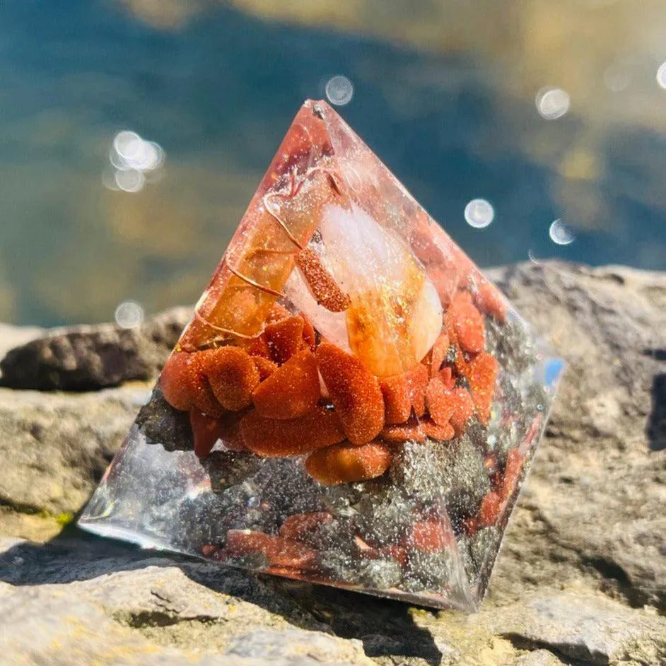 Orgonite Pyramids (Medium) ~Hand crafted Pyramid and loaded with metals and crystals~ Great for EMF protection and gifting