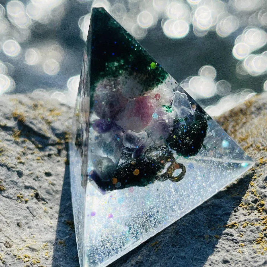 Orgonite Pyramids (Medium) ~Hand crafted Pyramid and loaded with metals and crystals~ Great for EMF protection and gifting