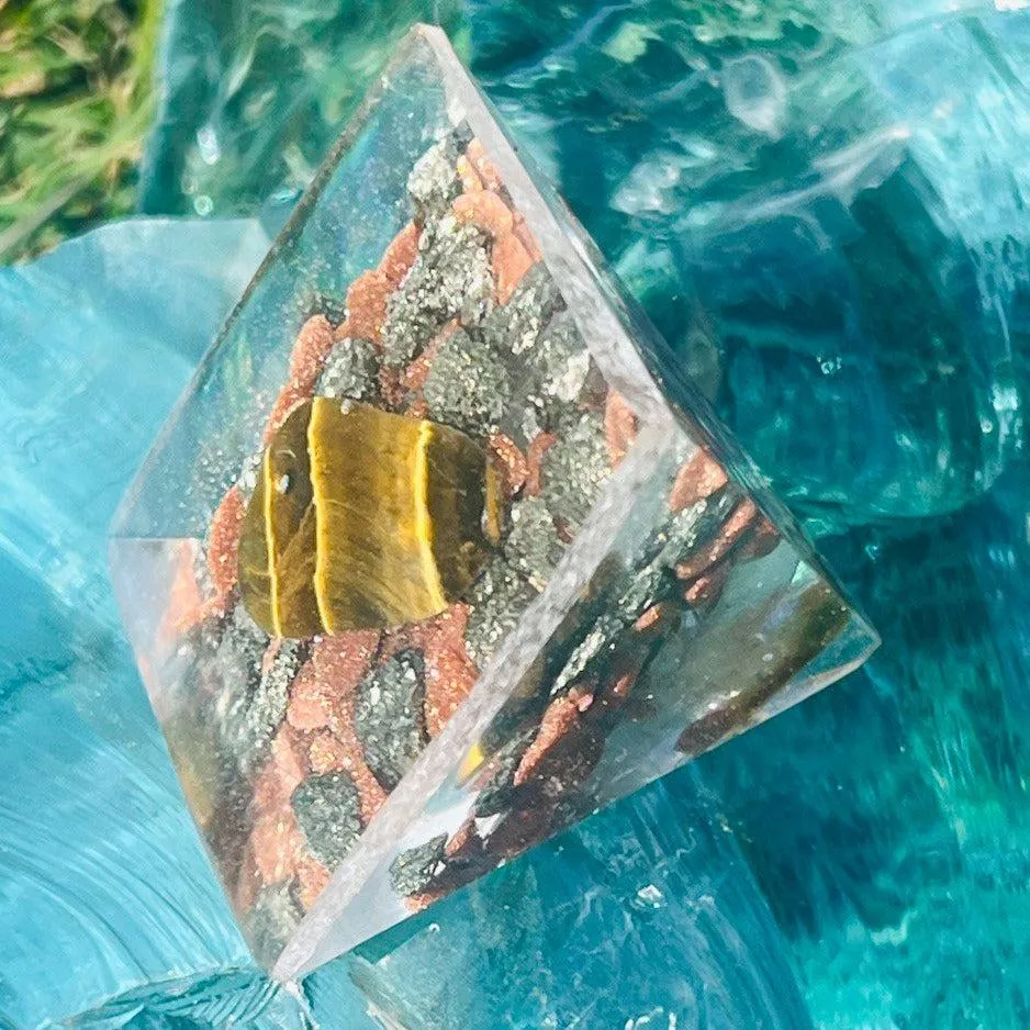 Orgonite Pyramids (Medium) ~Hand crafted Pyramid and loaded with metals and crystals~ Great for EMF protection and gifting