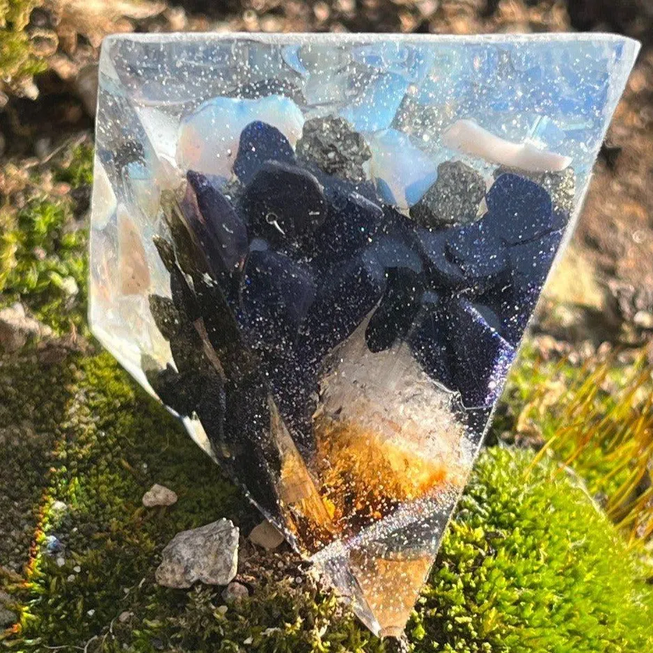 Orgonite Pyramids (Medium) ~Hand crafted Pyramid and loaded with metals and crystals~ Great for EMF protection and gifting