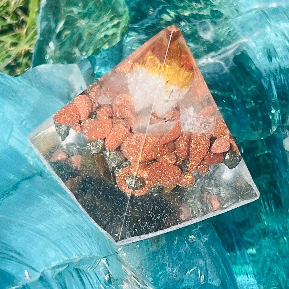 Orgonite Pyramids (Medium) ~Hand crafted Pyramid and loaded with metals and crystals~ Great for EMF protection and gifting