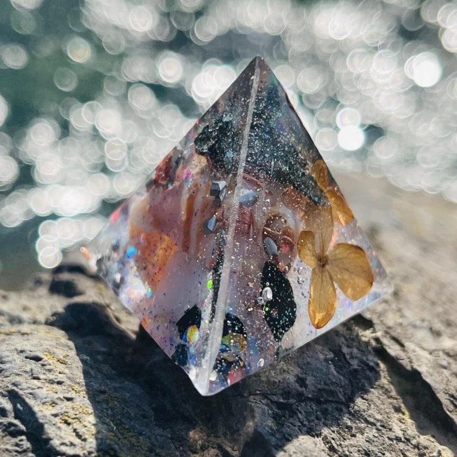 Orgonite Pyramids (Medium) ~Hand crafted Pyramid and loaded with metals and crystals~ Great for EMF protection and gifting