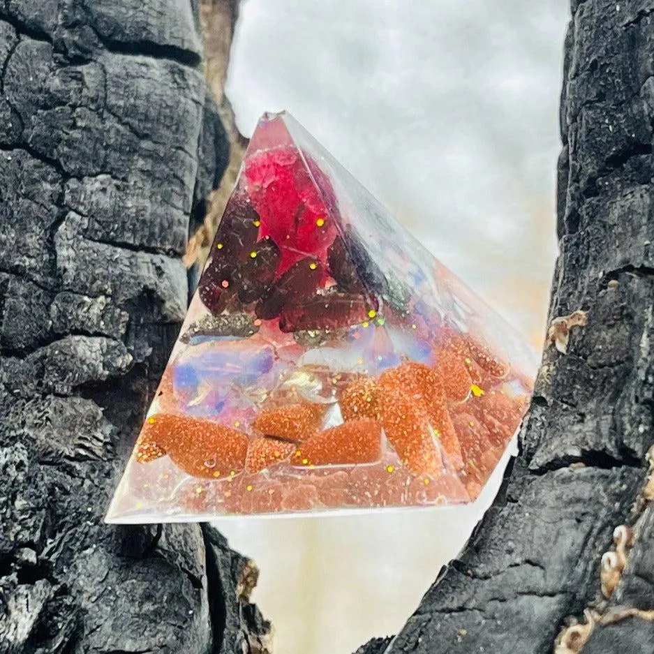 Orgonite Pyramids (Small) ~Hand crafted Pyramid loaded with metals and crystals~ Great for Meditation and Gifting