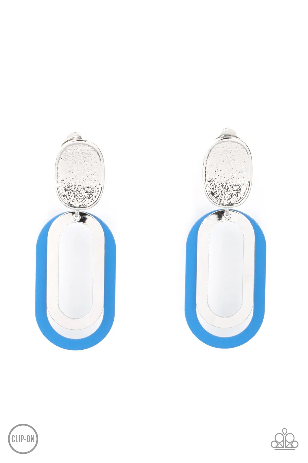 Paparazzi Melrose Mystery - Blue Clip On Earrings