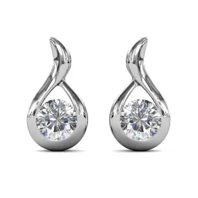 Parker 18k White Gold Plated Crystal Teardrop Stud Earrings