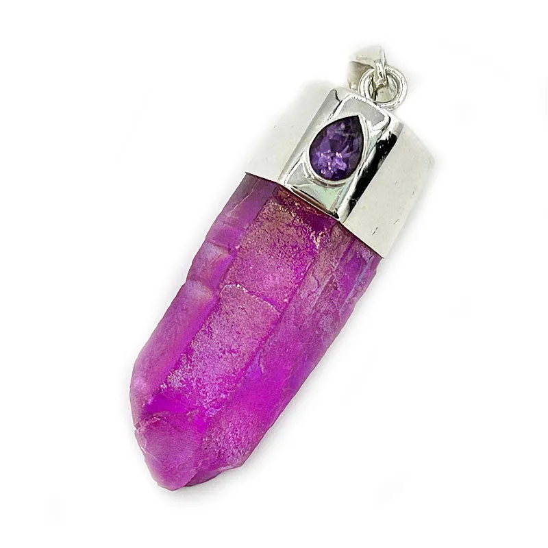 Pink Aura Amethyst Pendant (B)