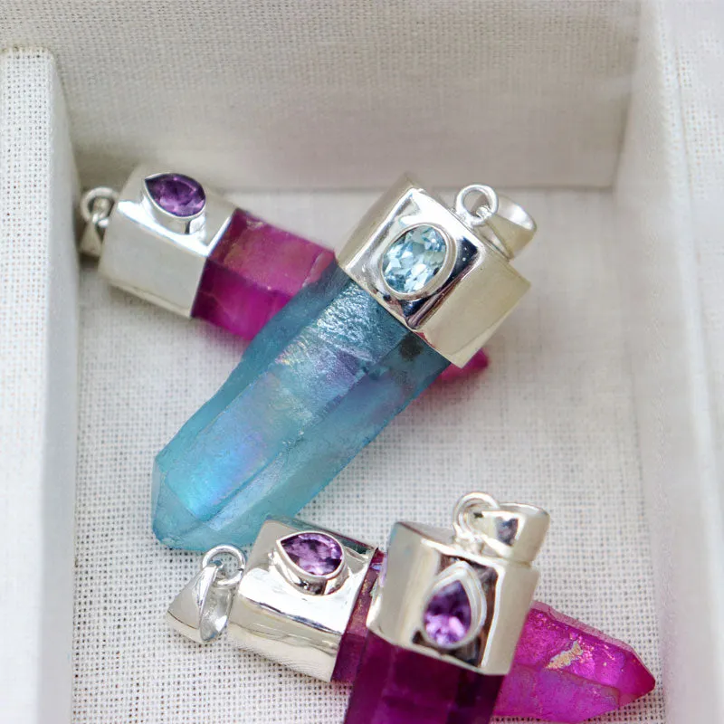 Pink Aura Amethyst Pendant (B)