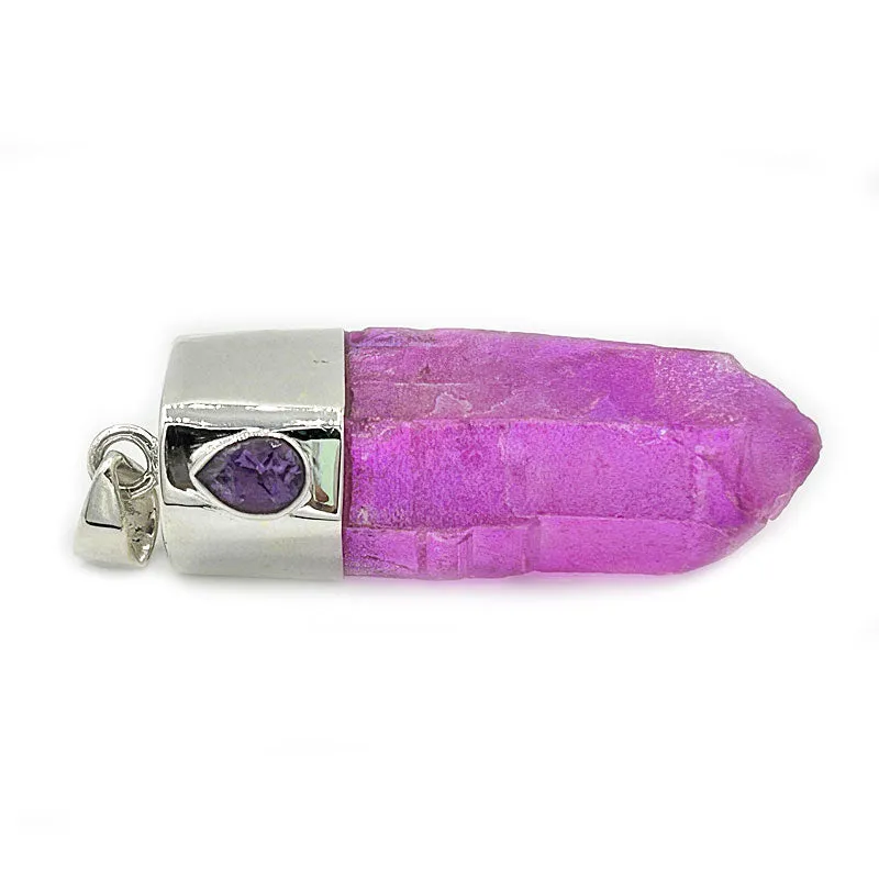 Pink Aura Amethyst Pendant (B)