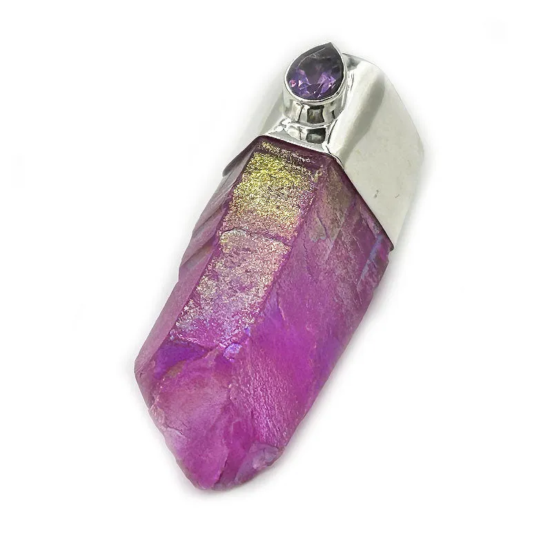 Pink Aura Amethyst Pendant (B)