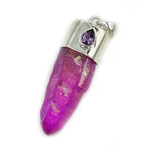 Pink Aura Amethyst Pendant (C)