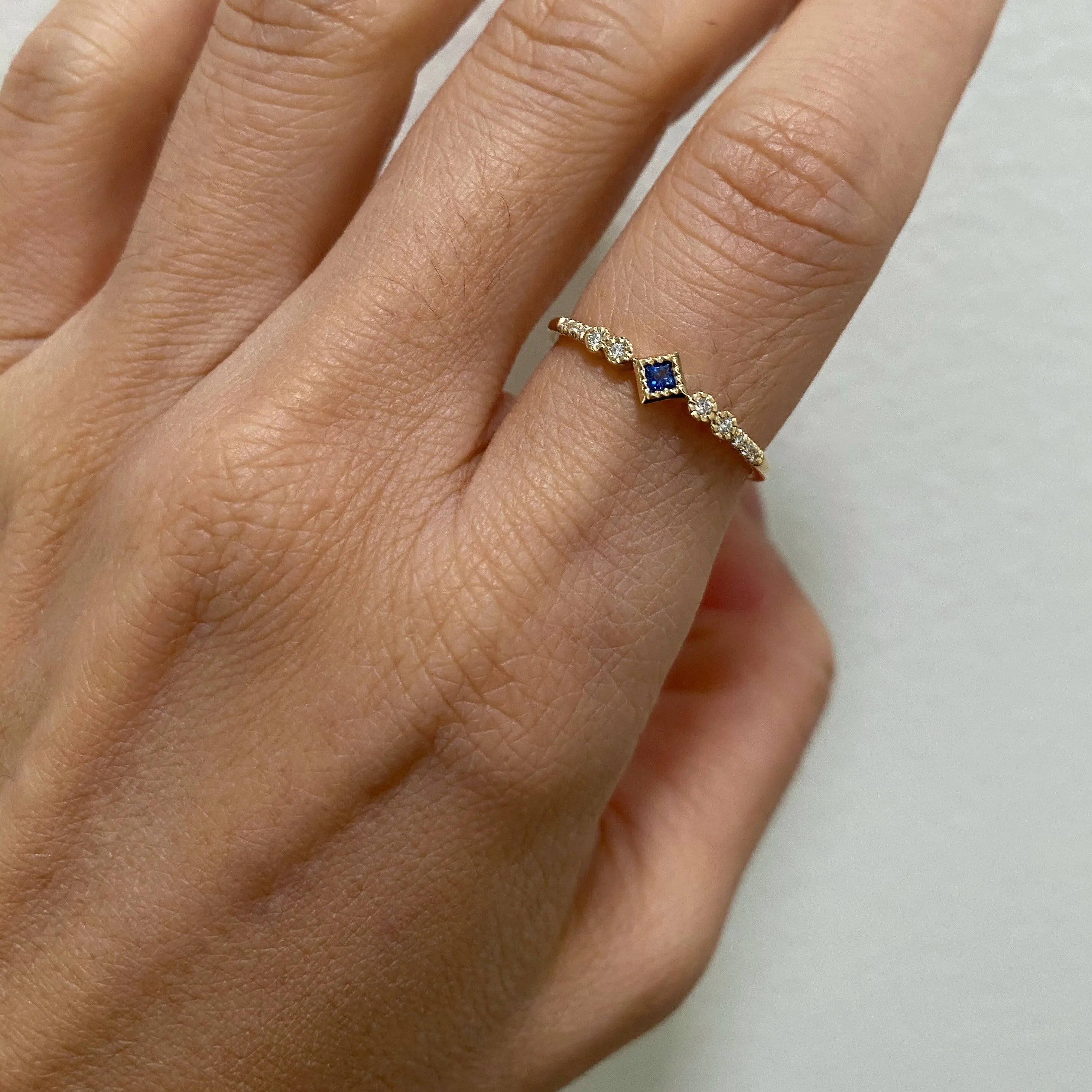 Princess Cut Sapphire Journey Ring