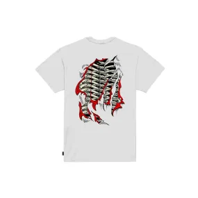 Propaganda short sleeve t-shirt with Ribs Scub print 977-02 white