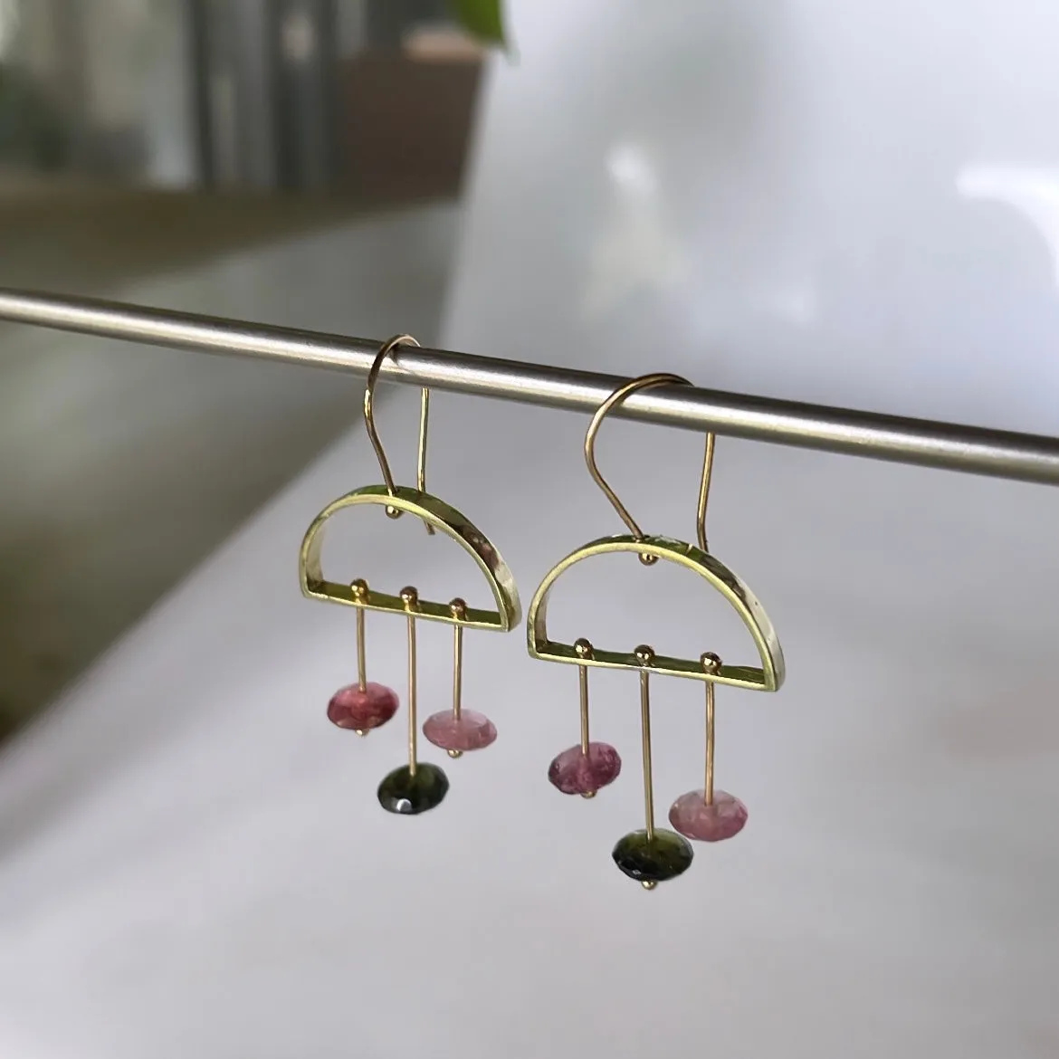 Rain cloud earrings tourmalines