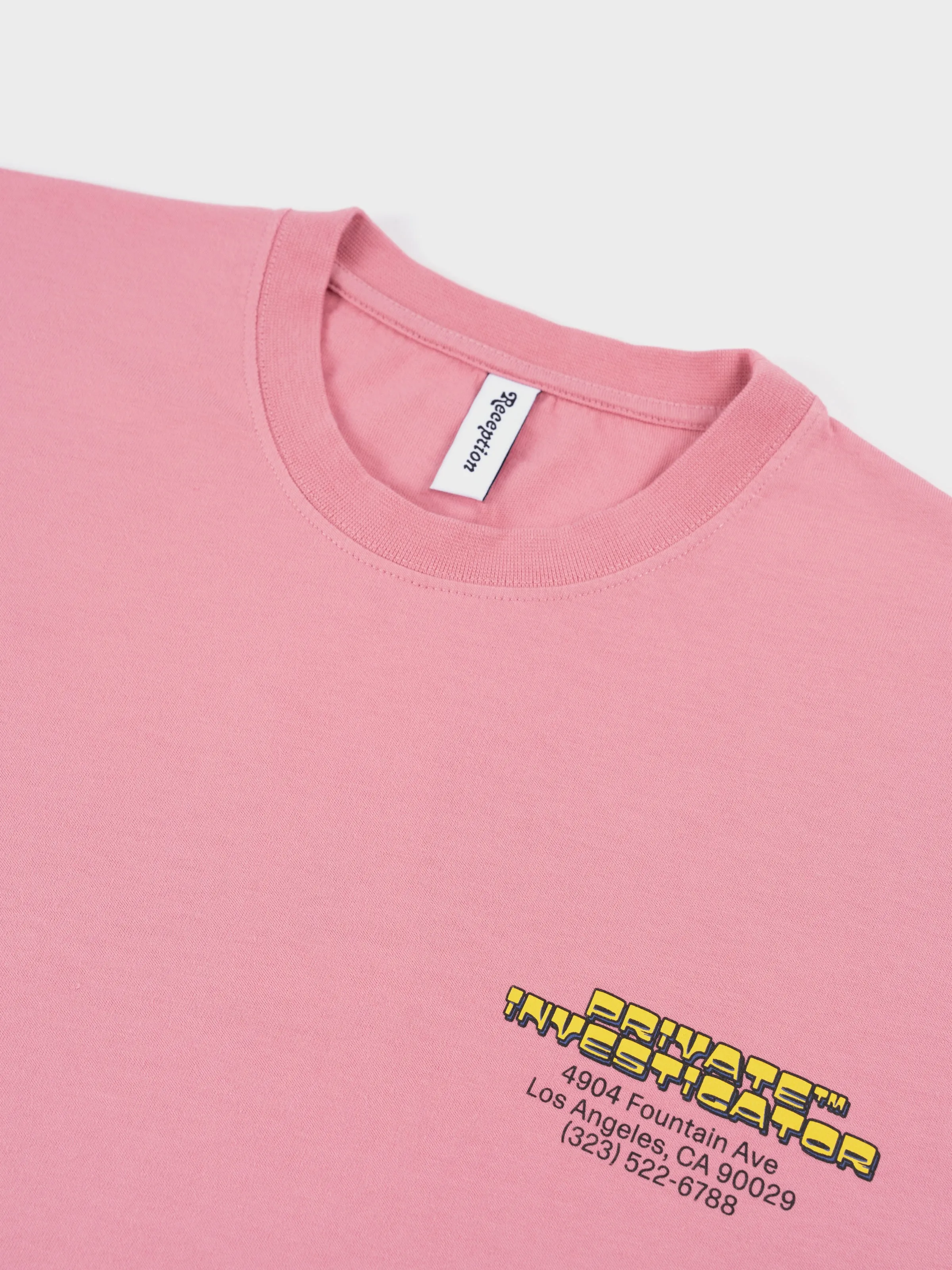 Reception Investigator SS T Shirt - Dusty Pink