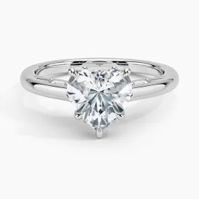 Secret Garden Adorned Gallery Solitaire Engagement Ring  [Setting Only] - EC112 With 1.11 Carat Heart Shape Lab Diamond