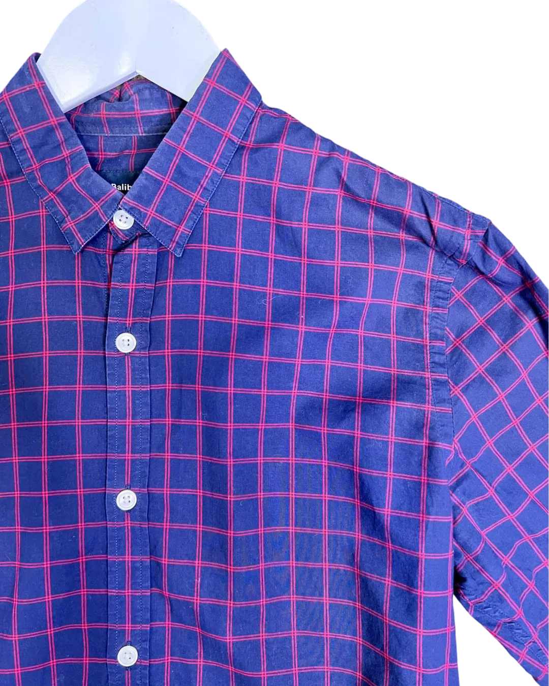 Size S - Balibaris Navy and Red Check Shirt