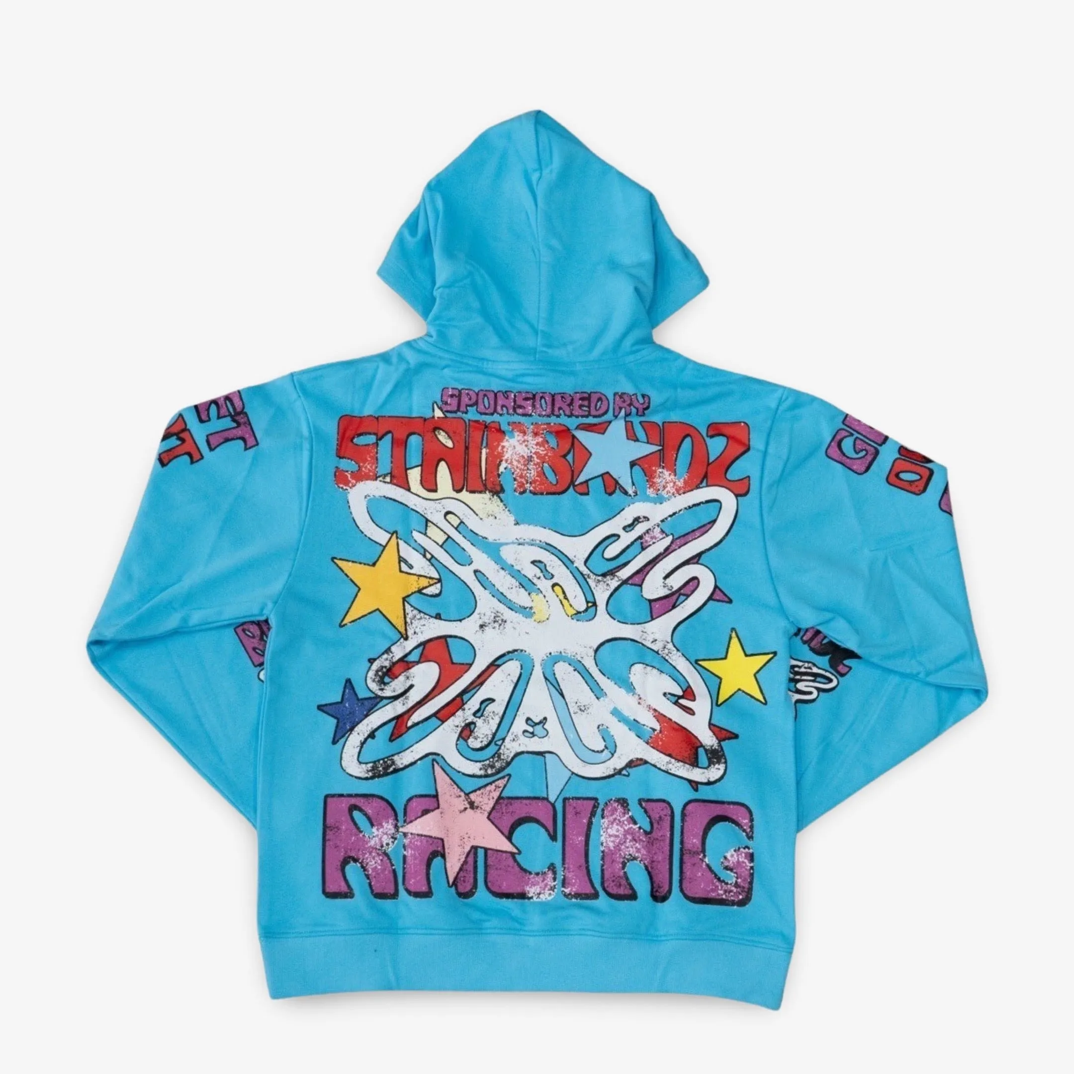 Stainbandz French Terry Pullover Hoodie 'SB Studios Racing / Get Out My Way' Blue