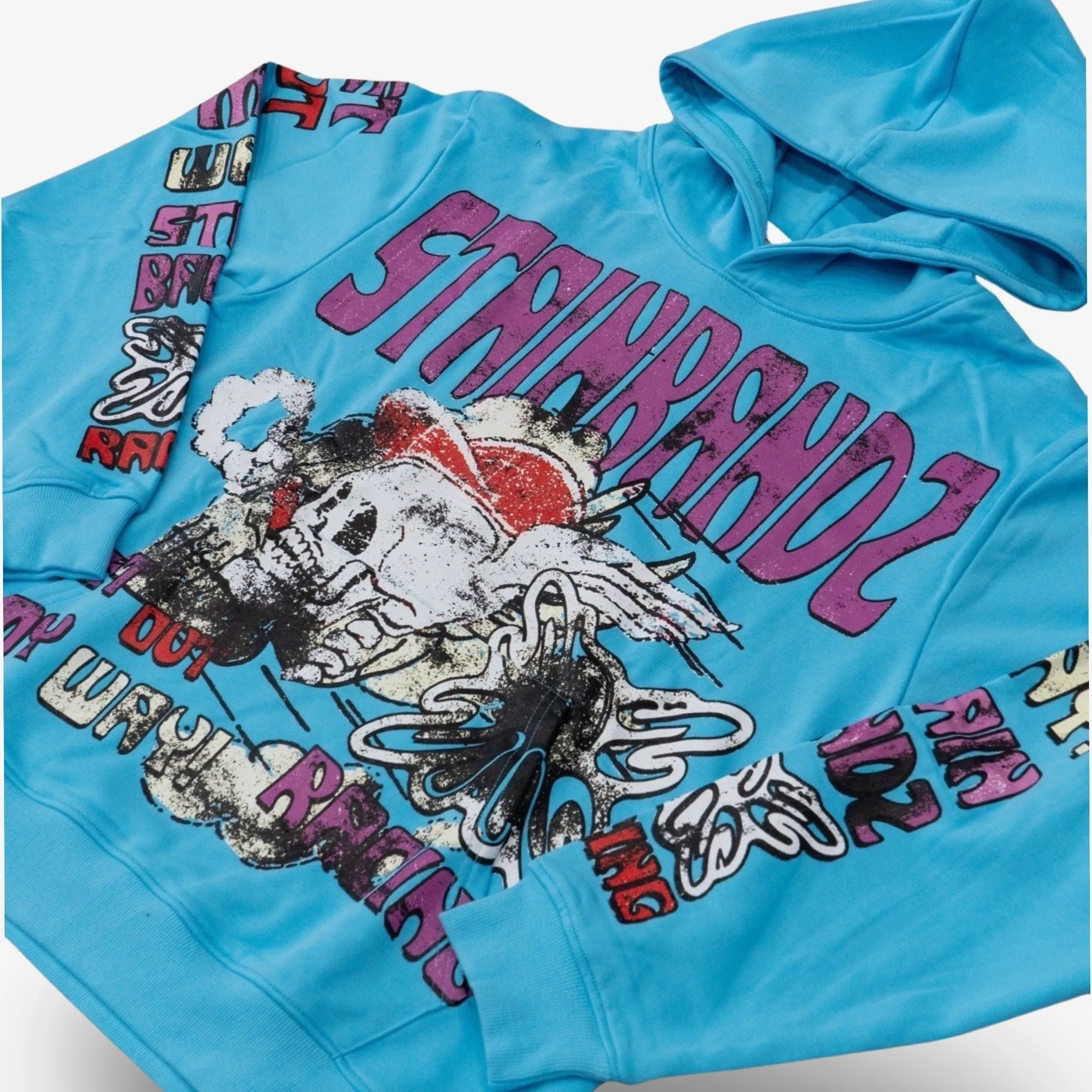 Stainbandz French Terry Pullover Hoodie 'SB Studios Racing / Get Out My Way' Blue