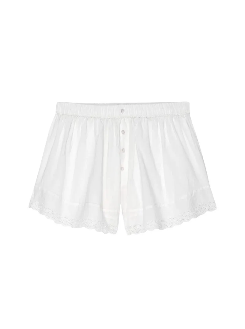 The Eyelet Tap Short in True White