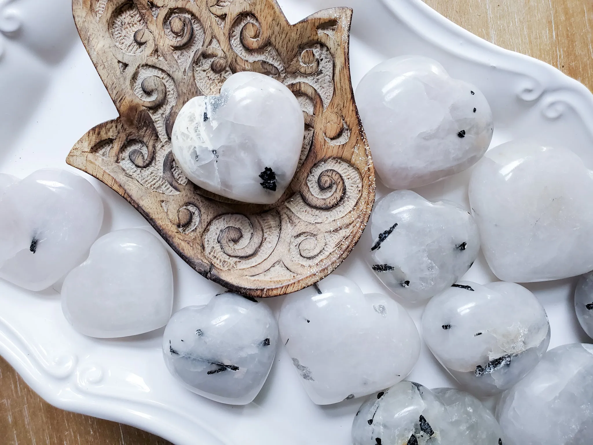 Tourmaline in Quartz Hearts