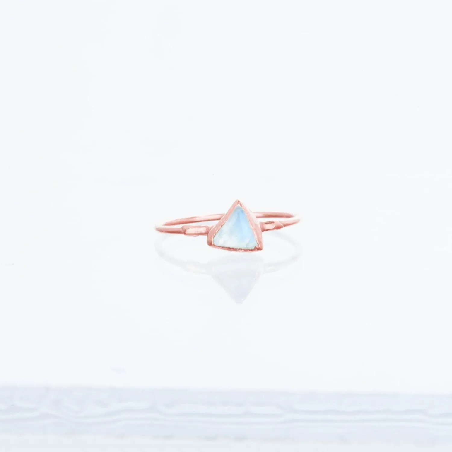 Triangle Moonstone Ring, Gold Ring, Celestial Jewelry,