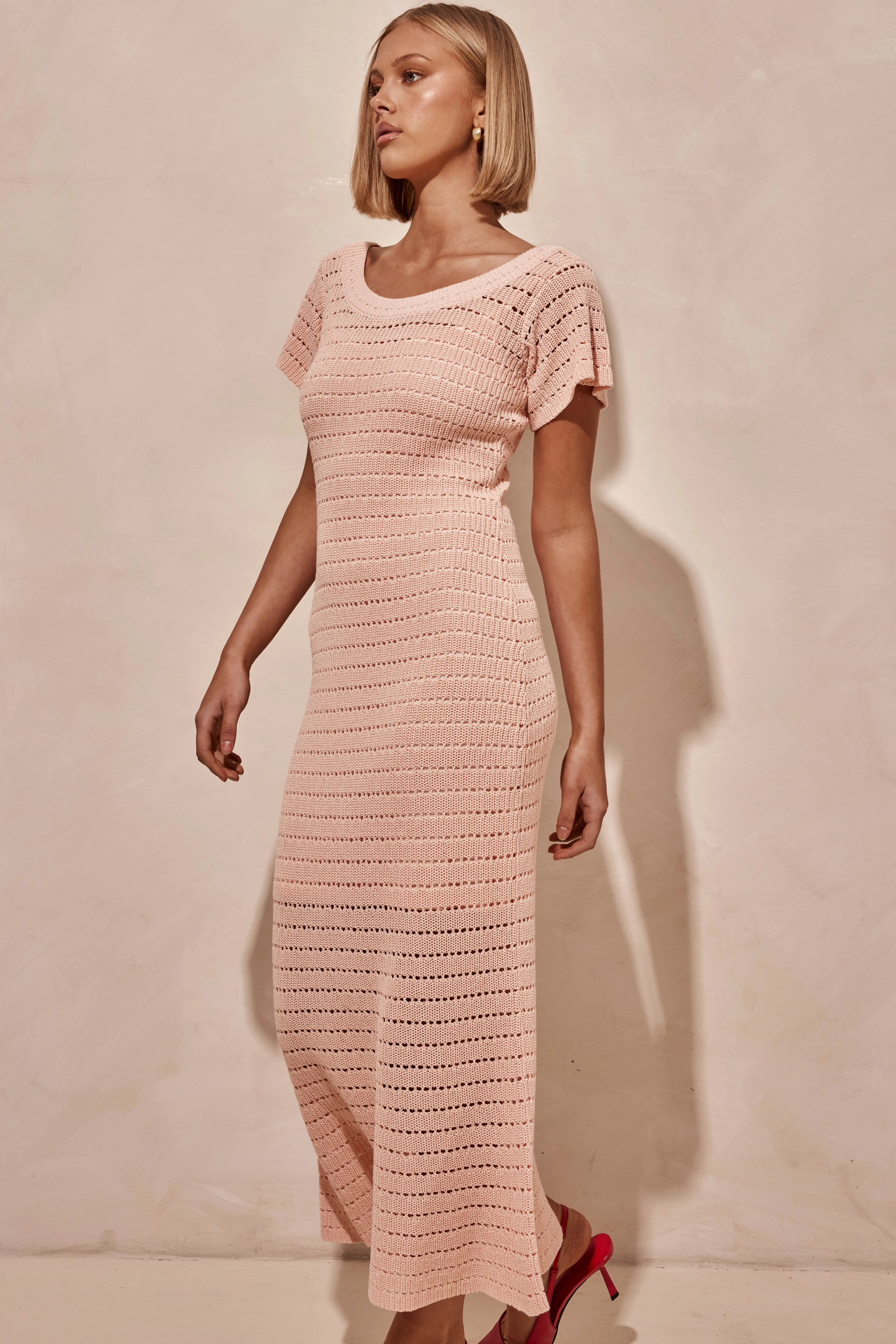 Vera Knit Maxi Dress (Pink)