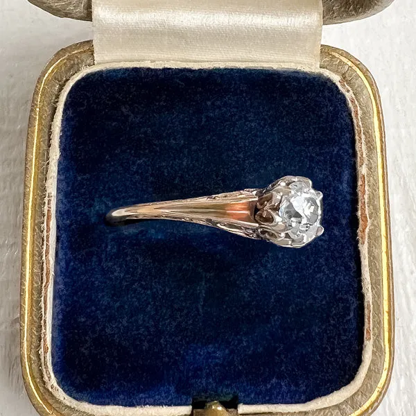 Vintage Solitaire Engagement Ring, Old Euro 0.58ct.