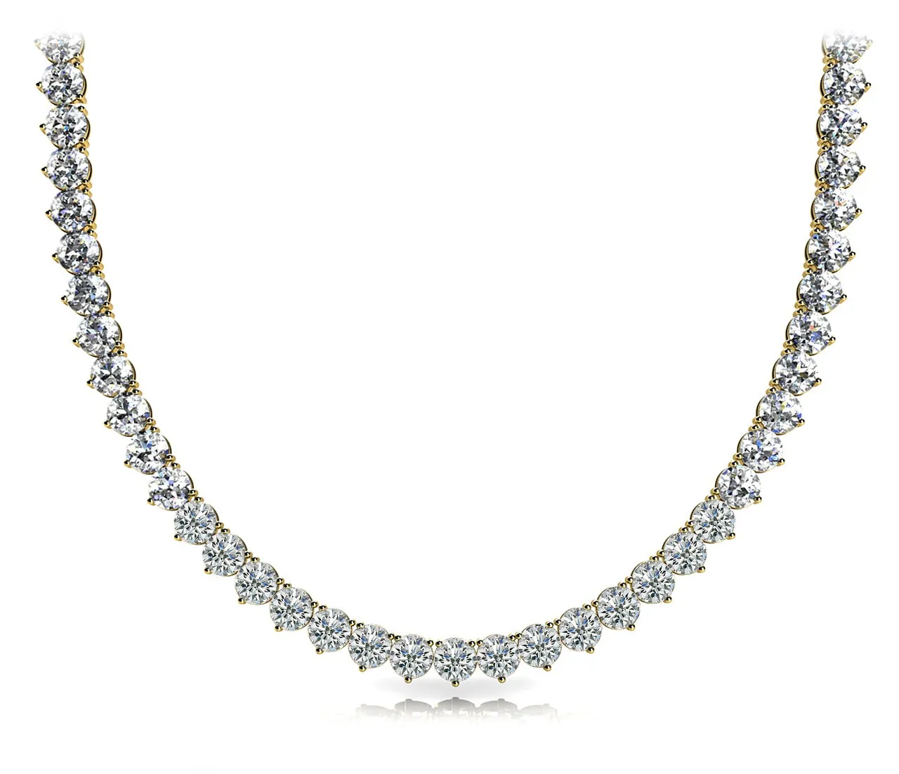 WIND 19 Carat Diamond Rivera Necklace in 14K Yellow Gold 3 prong set  16 pointer H Color I1 Clarity BY MIKE NEKTA