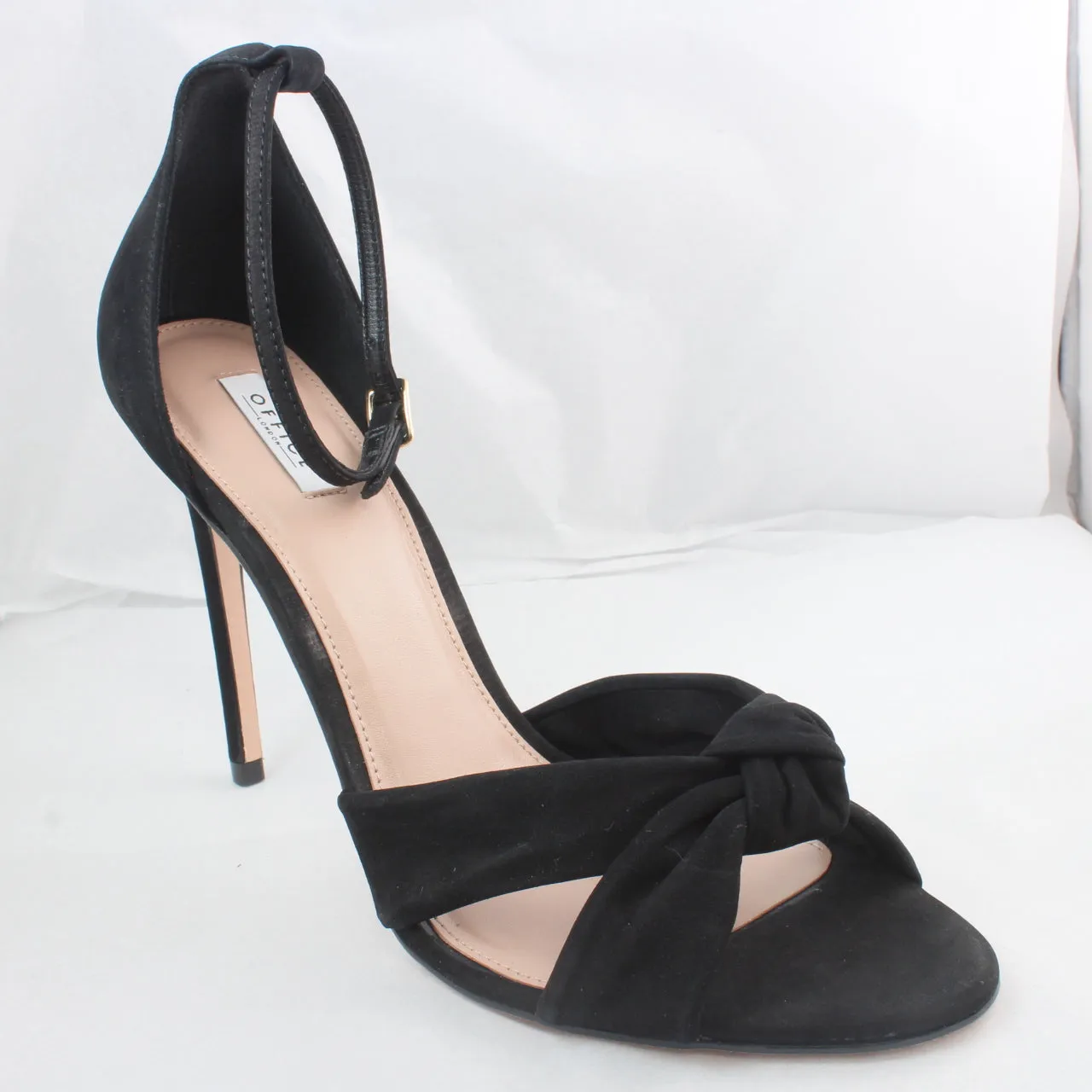 Womens Office Hacker Twist Vamp Stiletto Black Nubuck